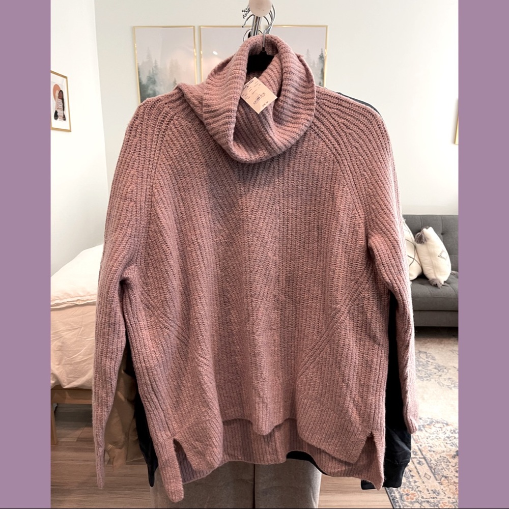 Madewell Mercer Turtleneck Sweater - Heather Wisteria NWT